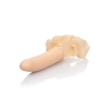 Knebel z wibrującym dildem latexowym Accommodator jasny 14 cm