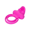 Pierścień wibrujący silikonowy Calexotics Dual Clit Flicker różowy