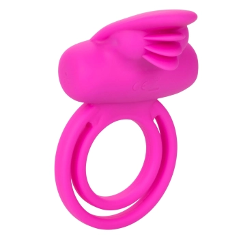 Pierścień wibrujący silikonowy Calexotics Dual Clit Flicker różowy