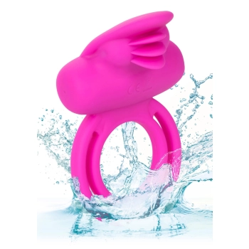 Pierścień wibrujący silikonowy Calexotics Dual Clit Flicker różowy