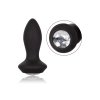Wibrujący plug analny Calexotics Petite Crystal Probe czarny 9.5 cm