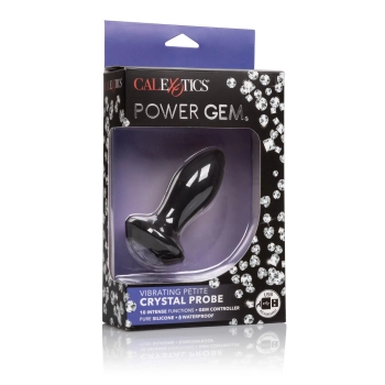 Wibrujący plug analny Calexotics Petite Crystal Probe czarny 9.5 cm