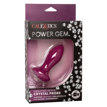 Silikonowy plug wibrujący Power Gem fioletowy 95 cm