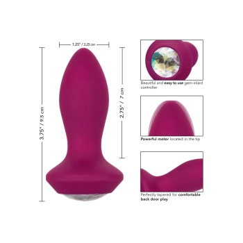 Silikonowy plug wibrujący Power Gem fioletowy 95 cm