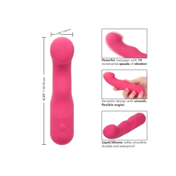 Wibrator silikonowy Pixies Curvy różowy USB 10,75 cm