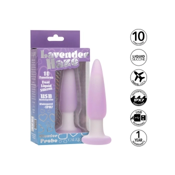 Plug analny wibrujący Calexotics Lavender Haze fioletowy silikonowy