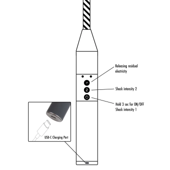 Pejcz elektryczny Hidden Desire czarny USB 52 cm