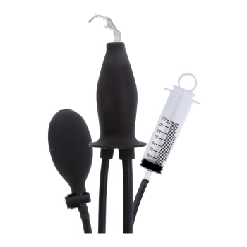 Korek analny pompowany silikonowy nawilżający Hidden Desire Extreme czarny
