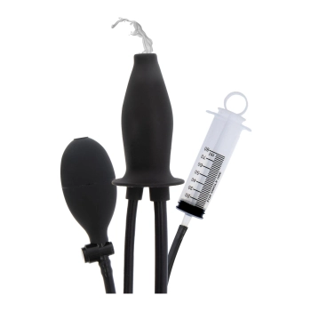 Korek analny pompowany silikonowy nawilżający Hidden Desire Extreme czarny