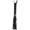 Pejcz z koralikami PU czarny 60 cm