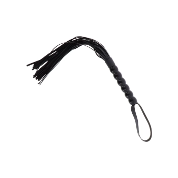 Pejcz z koralikami PU czarny 60 cm