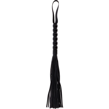 Pejcz z koralikami PU czarny 60 cm