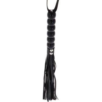 Pejcz z koralikami PU czarny 60 cm