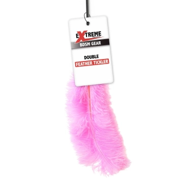 Piórko łaskoczące Double Feather Tickler różowe 68 cm