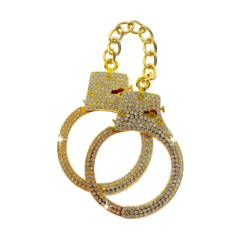 Kajdanki Taboom Diamond złote z kryształkami