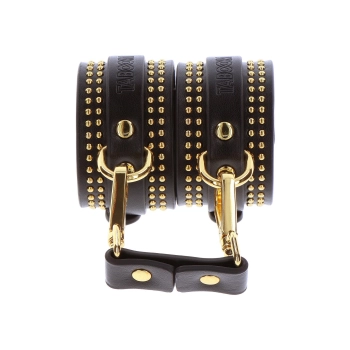 Studded Ankle Cuffs Set Black