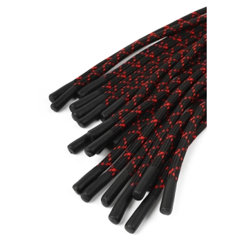 Skórzany flogger z supłami Hidden Desire 55 cm czarno czerwony