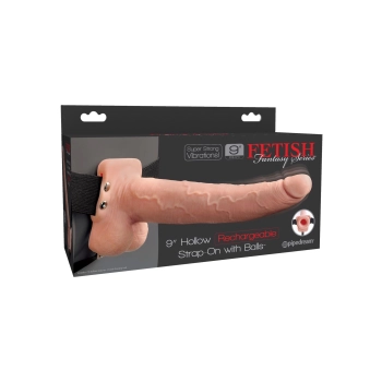 9inch Hollow Recharge Strap On Light skin tone