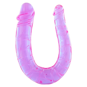 Podwójne dildo Seven Creations fioletowe 34 cm