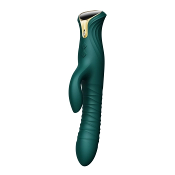 Wibrator króliczek Mose thrusting z podgrzewaniem zielony 25.8 cm