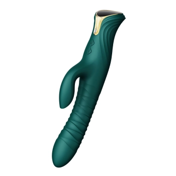 Wibrator króliczek Mose thrusting z podgrzewaniem zielony 25.8 cm