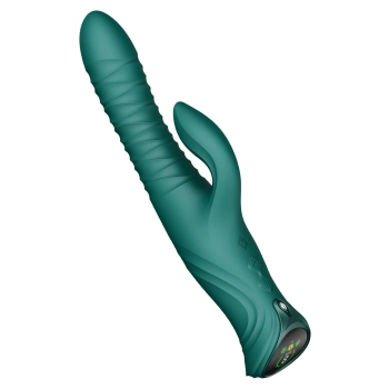 Wibrator króliczek ZALO Mose 2 z podgrzewaniem zielony 25,8 cm