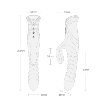 Wibrator króliczek ZALO Mose 2 z podgrzewaniem zielony 25,8 cm