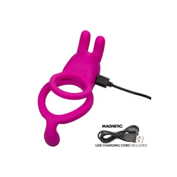 Pierścień wibrujący Calexotics z uszami króliczymi różowy USB