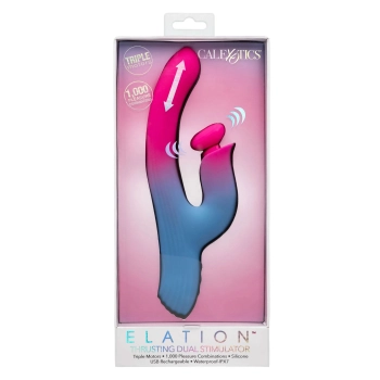 Wibrator króliczek Calexotics thrusting niebieski USB 14 cm