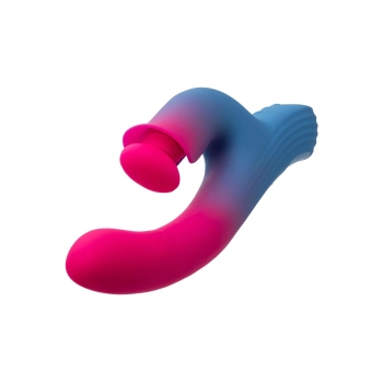 Wibrator króliczek Calexotics thrusting niebieski USB 14 cm