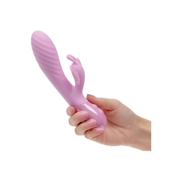 Wibrator króliczek Aura Dual Flutter Calexotics różowy USB 11,5 cm