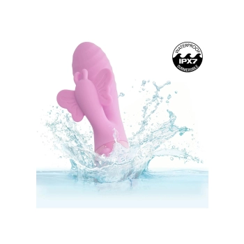 Wibrator króliczek Aura Dual Flutter Calexotics różowy USB 11,5 cm