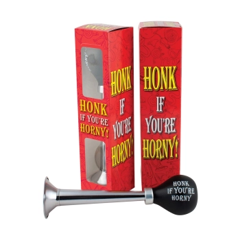 Trąbka metalowa Horn Honk If You Are Horny różowa