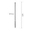 Sonda uretralna żebrowana Steel Power Tools srebrna 10 mm 24 cm
