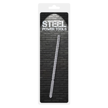 Sonda uretralna żebrowana Steel Power Tools srebrna 10 mm 24 cm