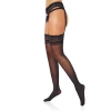 Satin T. Garterbelt Stockings Black