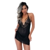 Strappy Lace Babydoll & String Black