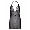 Strappy Lace Babydoll & String Black