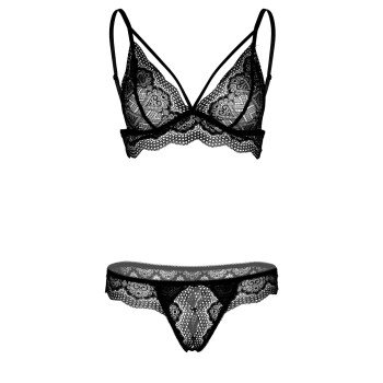 Komplet bielizny z otwartym krokiem Daring Intimates czarny S/M
