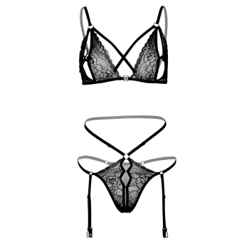 Komplet bielizny peek a boo Daring Intimates czarny L XL