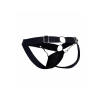 Jockstrap łańcuchowy MOB Eroticwear czarny ze skóry ekologicznej