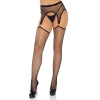 Net garterbelt stockings Black