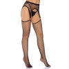 Net garterbelt stockings Black