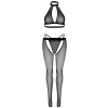 Bodystocking siateczkowy z cyrkoniami Leg Avenue czarny