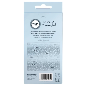 Prezerwatywy wegańskie Mister Size 60mm lateks 10 sztuk