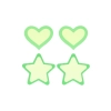 PEEKABOO PASTIES GREEN GLOW IN THE DARK HEARTS AND STARS