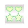 PEEKABOO PASTIES GREEN GLOW IN THE DARK HEARTS AND STARS