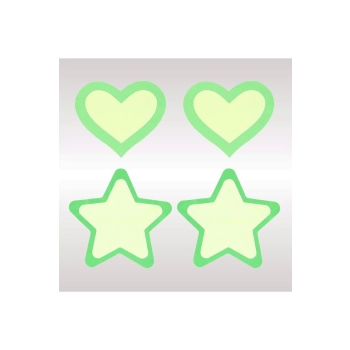 PEEKABOO PASTIES GREEN GLOW IN THE DARK HEARTS AND STARS