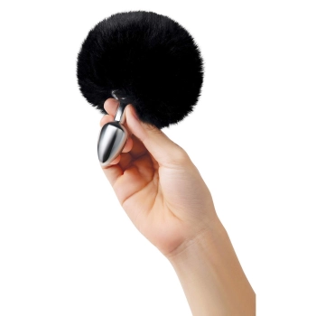 WHIPSMART 3 INCH FLUFFY BUNNY METAL PLUG WITH BLACK TAIL