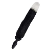 WHIPSMART 4.9 INCH SILICONE VIBRATING PLUG WITH 14 INCH BLACK INDOGO FOX TAIL